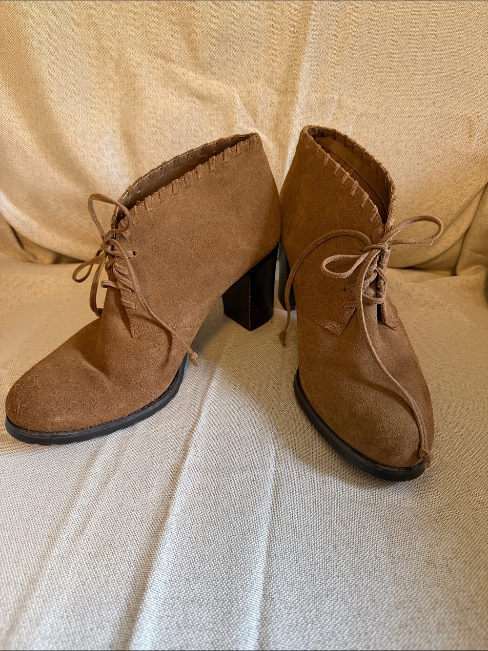 Lauren Ralph Lauren Chestnut Suede Lace-Up Ankle Boots